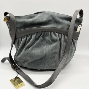 Vintage‎ New Old Stock Mastercraft Canada Gray Leather Suede Purse Bag Handbag